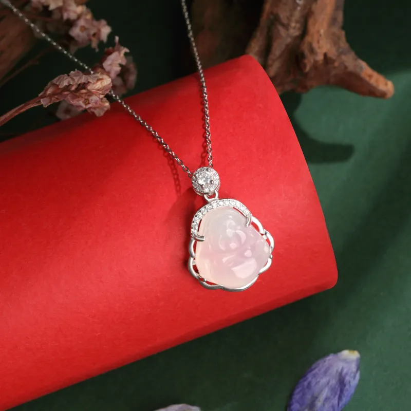 Lao Feng Xiang Chalcedony Jade Necklaces Women's-1