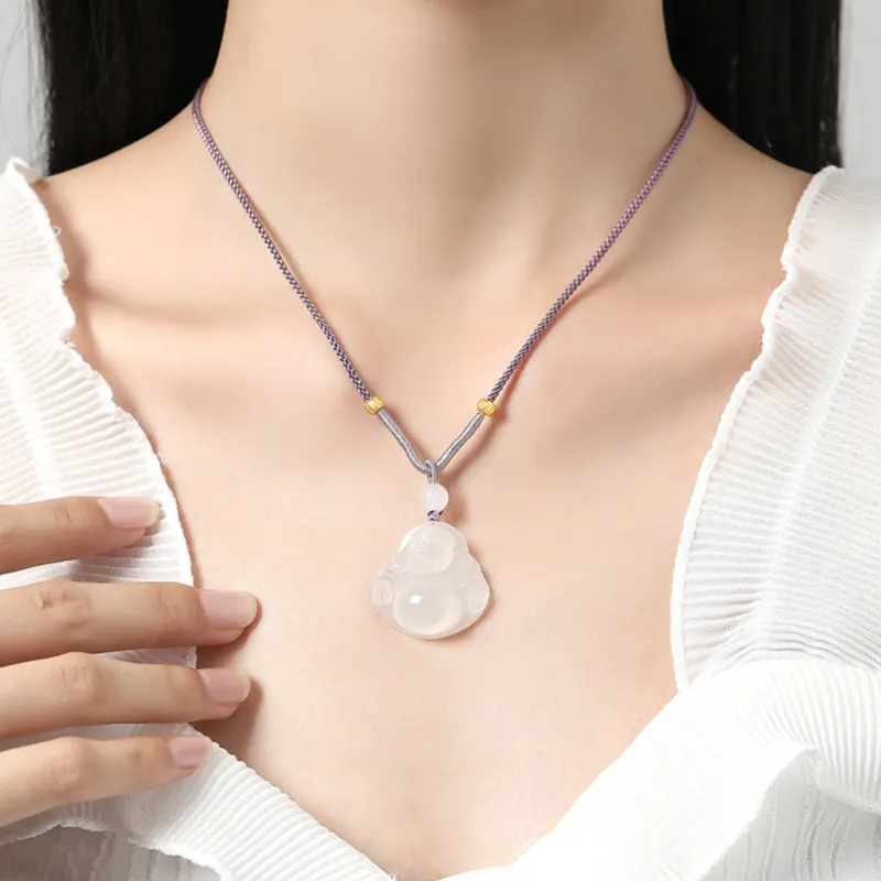 Lao Feng Xiang Chalcedony Necklaces Unisex-4