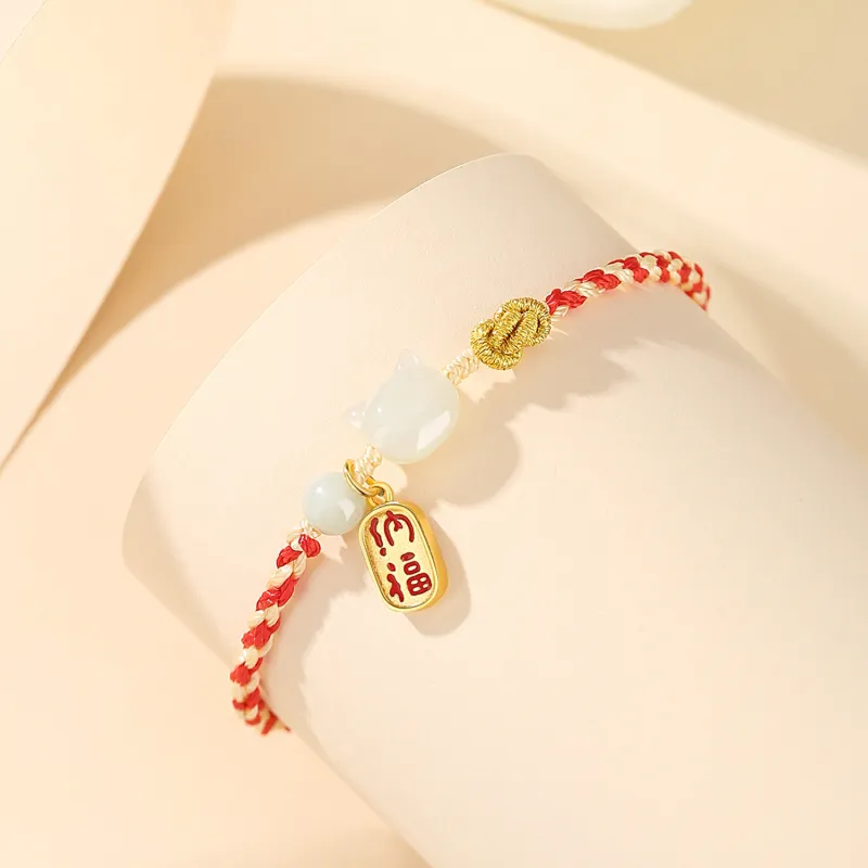 Lao Feng Xiang Hetian Jade S925 Silver White Jade/Pale Greenish White Jade Women's-2