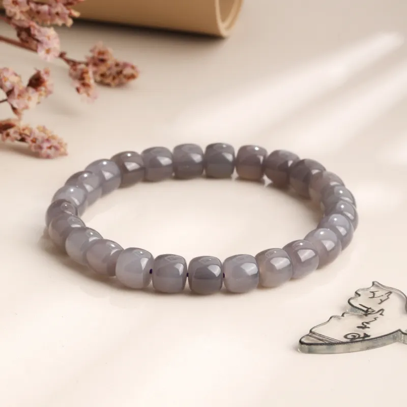 Lao Feng Xiang Hetian Jade Bracelets Smoky Purple Unisex-3