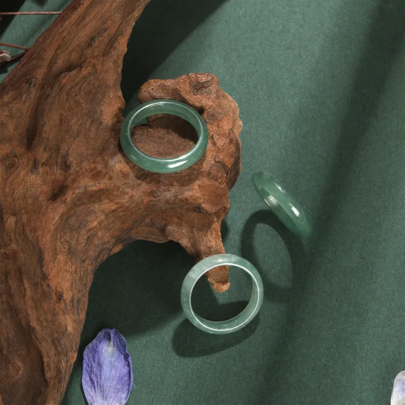 Lao Feng Xiang Glutinous Jade Jadeite Rings Unisex-4