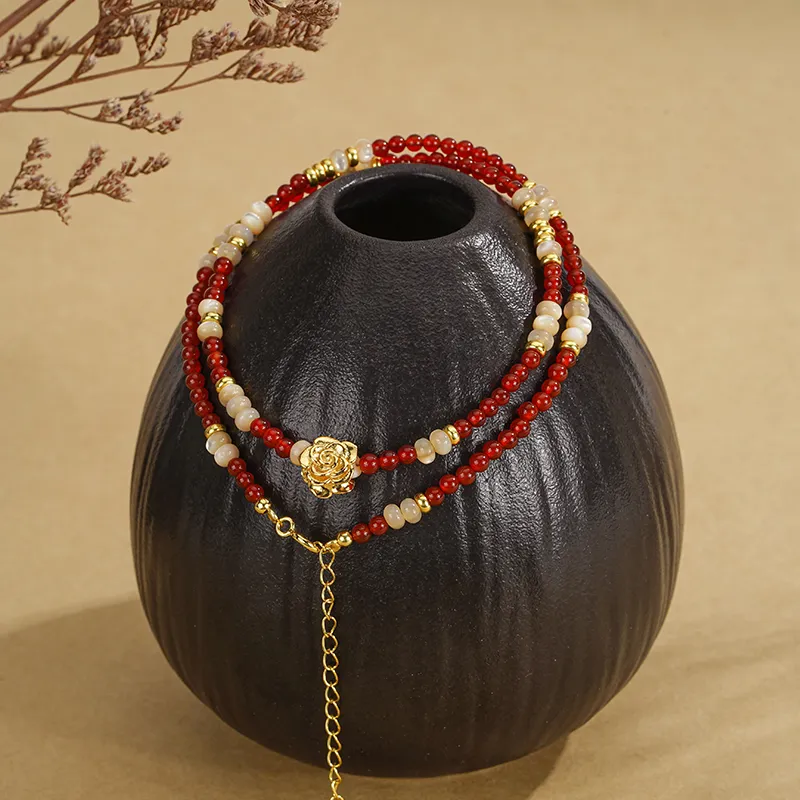 Lao Feng Xiang Natural Agate Necklaces Women's-4