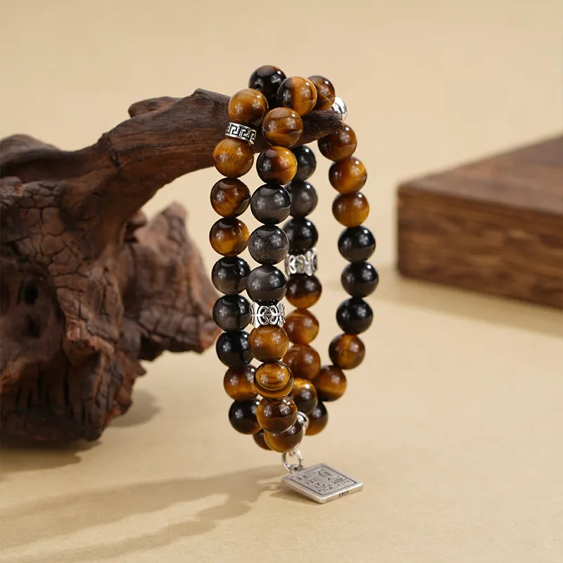 Lao Feng Xiang Tiger's Eye Stone Bracelets Unisex-5