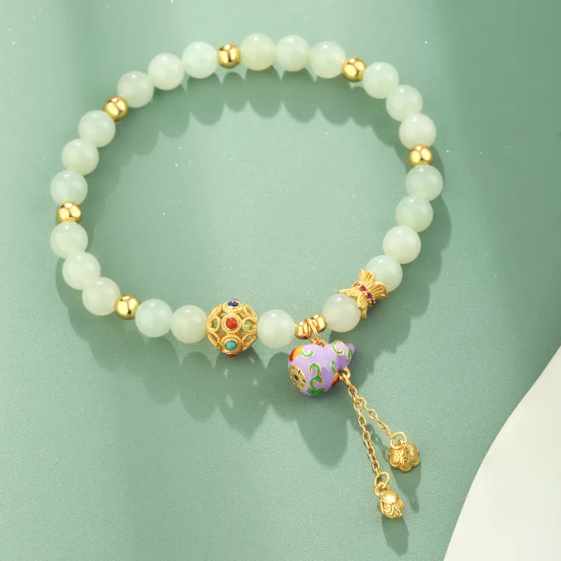 Lao Feng Xiang Hetian Jade Bracelets White Jade/Pale Greenish White Jade Women's-2