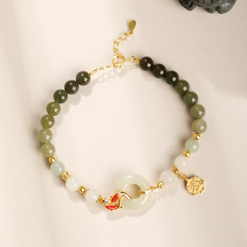 Lao Feng Xiang Hetian Jade Bracelets White Jade/Pale Greenish White Jade Women's-2