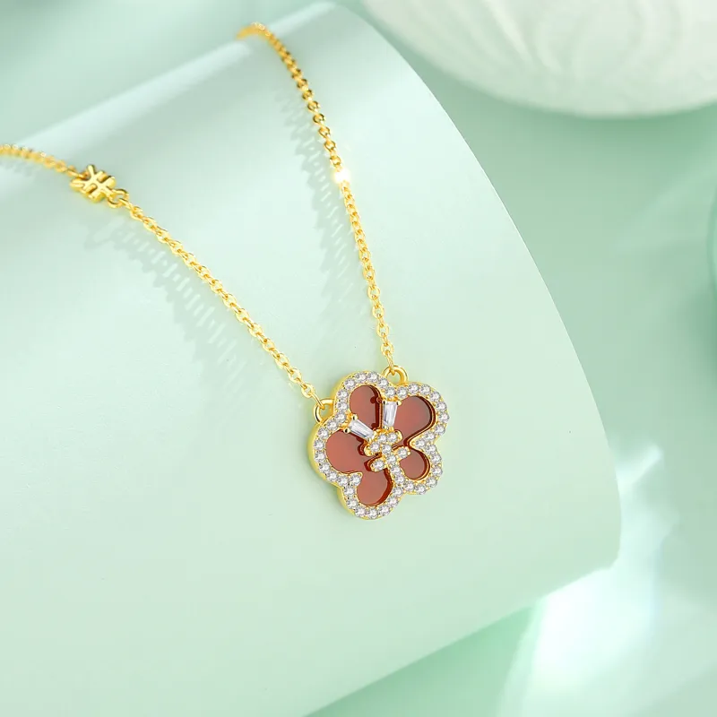 Lao Feng Xiang Agate Necklaces Women's-5