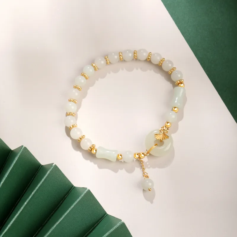 Lao Feng Xiang Hetian Jade S925 Silver White Jade/Pale Greenish White Jade Women's-3