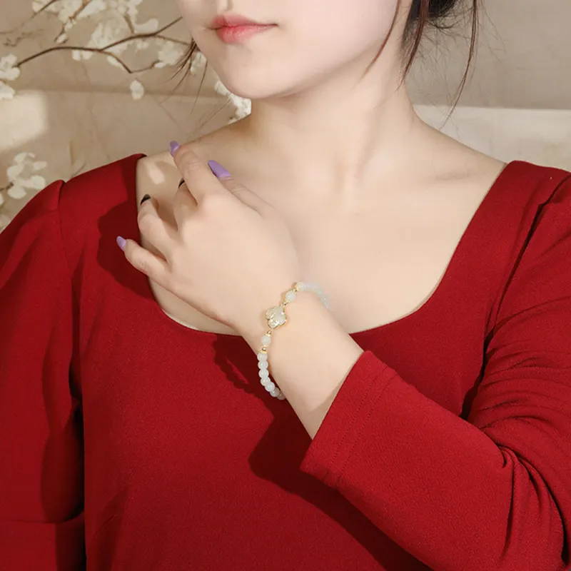 Lao Feng Xiang Hetian Jade Bracelets White Jade/Pale Greenish White Jade Women's-4