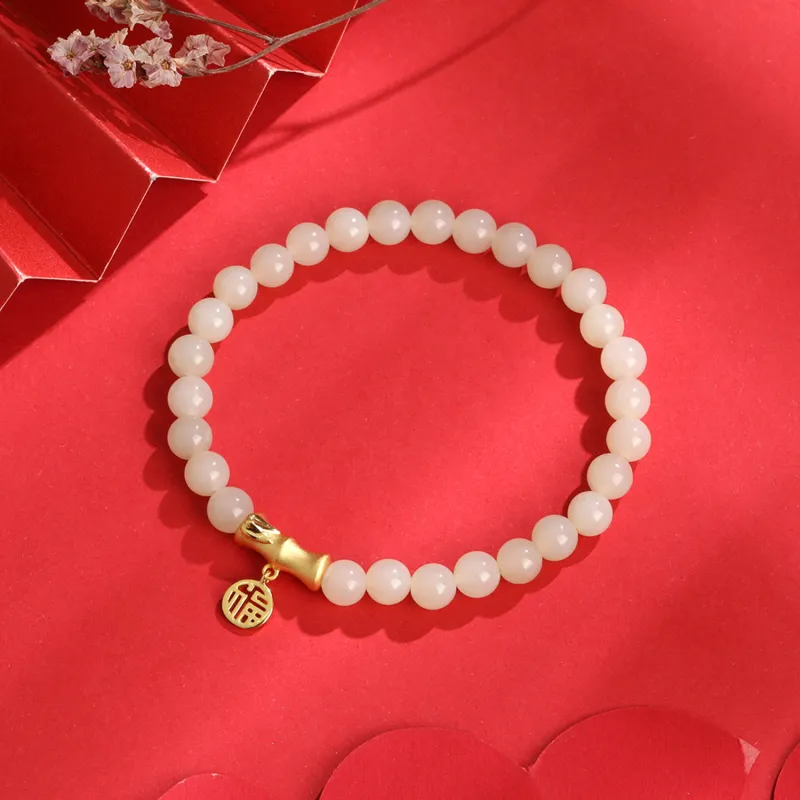 Lao Feng Xiang Hetian Jade Bracelets White Jade/Pale Greenish White Jade Women's-1