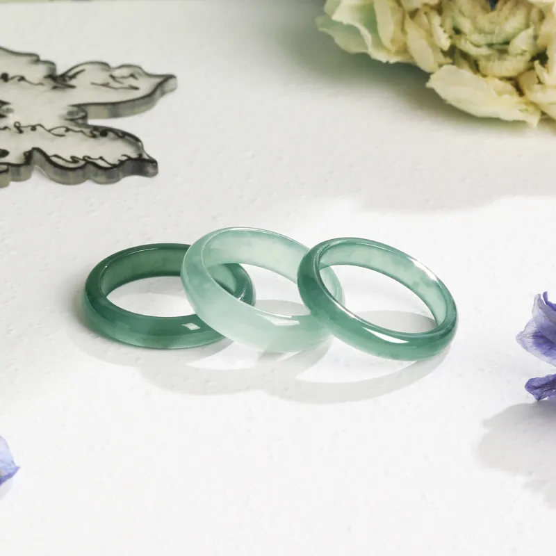 Lao Feng Xiang Glutinous Jade Jadeite Rings Unisex-2