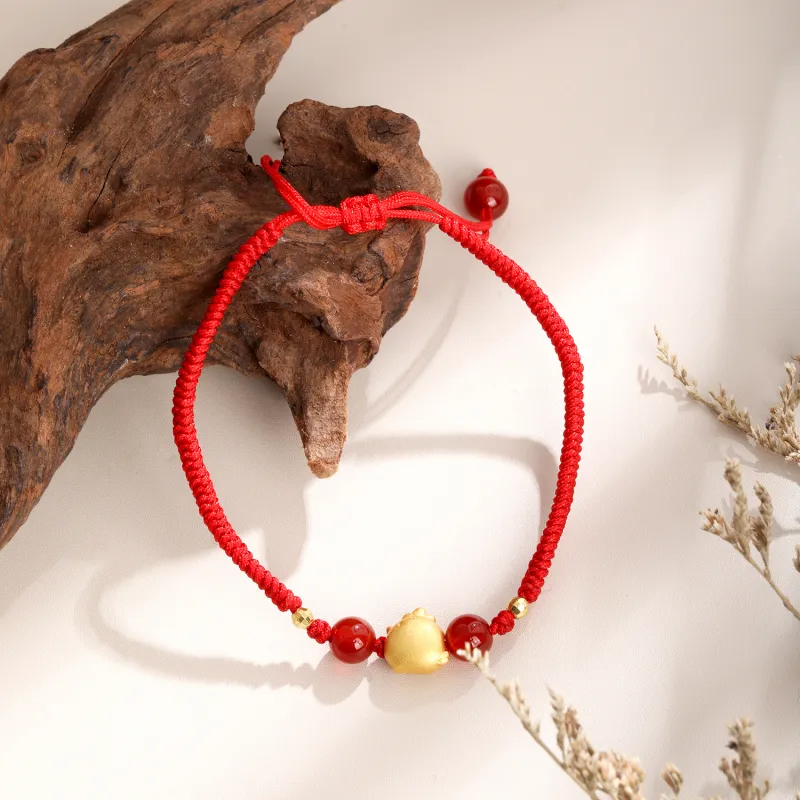 Lao Feng Xiang Natural Agate Bracelets Unisex-39