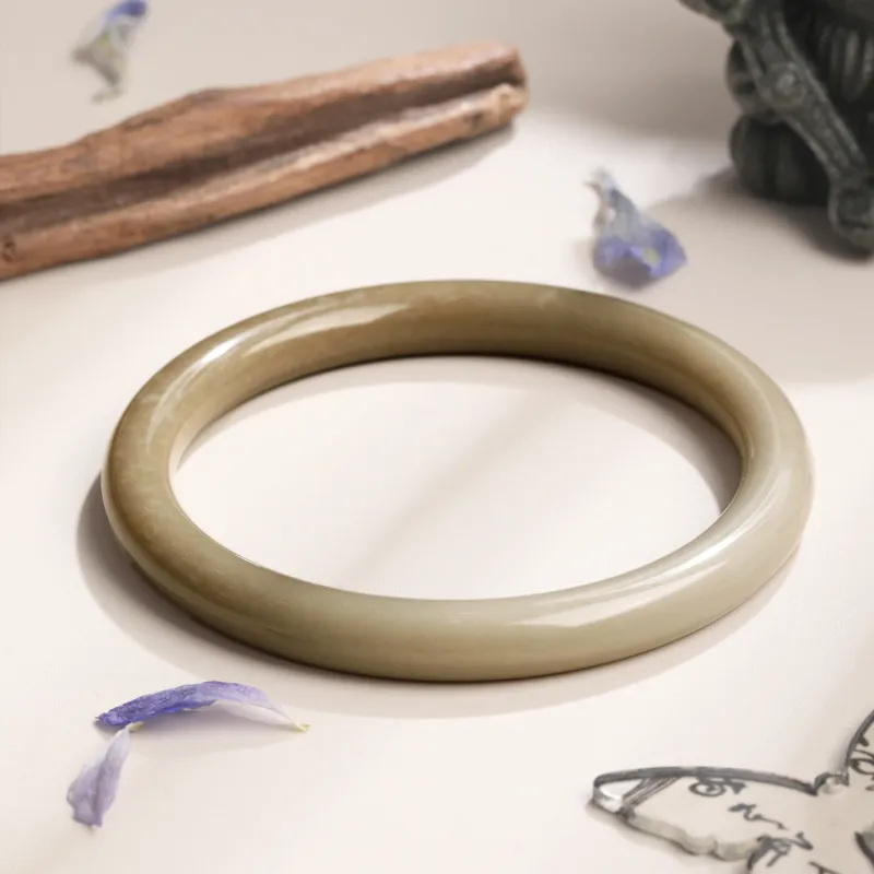 Lao Feng Xiang Hetian Jade Bangles Sugar Jade Women's-2
