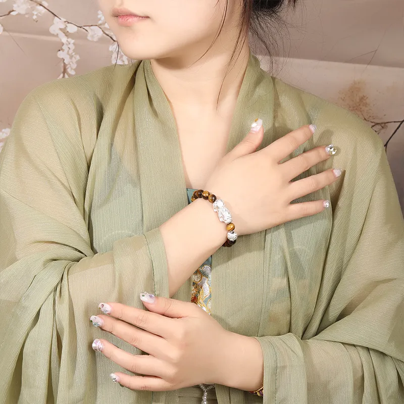 Lao Feng Xiang Tiger's Eye Stone Bracelets Unisex-4