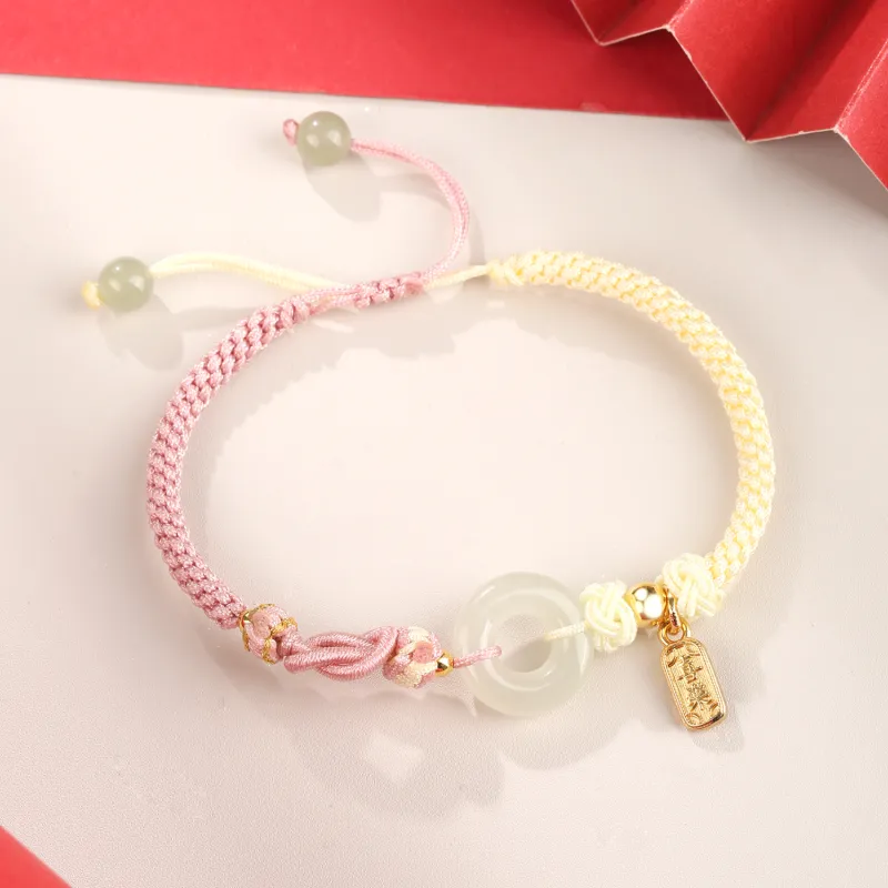 Lao Feng Xiang Hetian Jade Bracelets White Jade/Pale Greenish White Jade Unisex-6