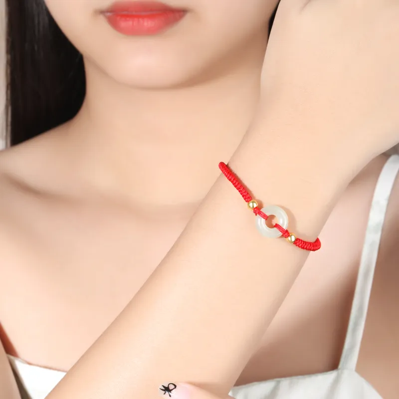 Lao Feng Xiang Hetian Jade Bracelets White Jade/Pale Greenish White Jade Unisex-9