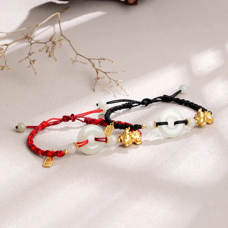 Lao Feng Xiang Hetian Jade White Jade/Pale Greenish White Jade Unisex-3