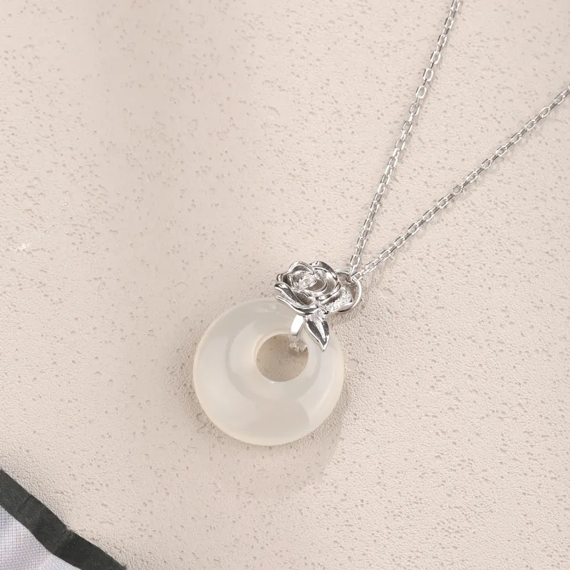 Lao Feng Xiang Natural Chalcedony Necklaces Women's-2