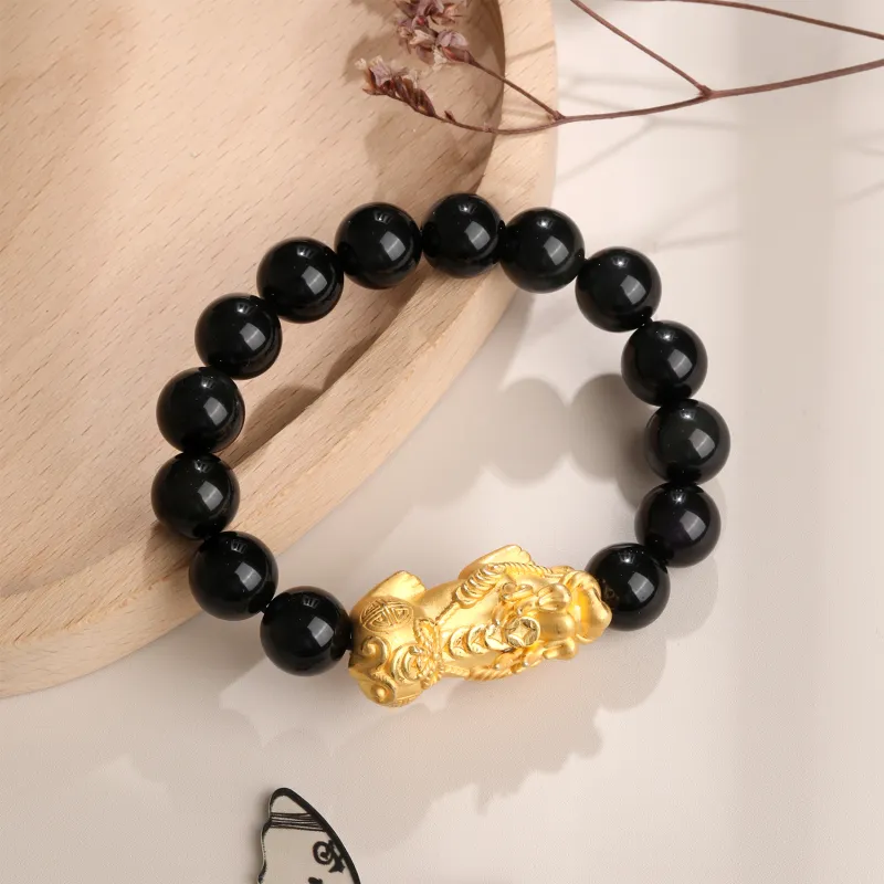 Lao Feng Xiang Obsidian Jade Bracelets Unisex-4