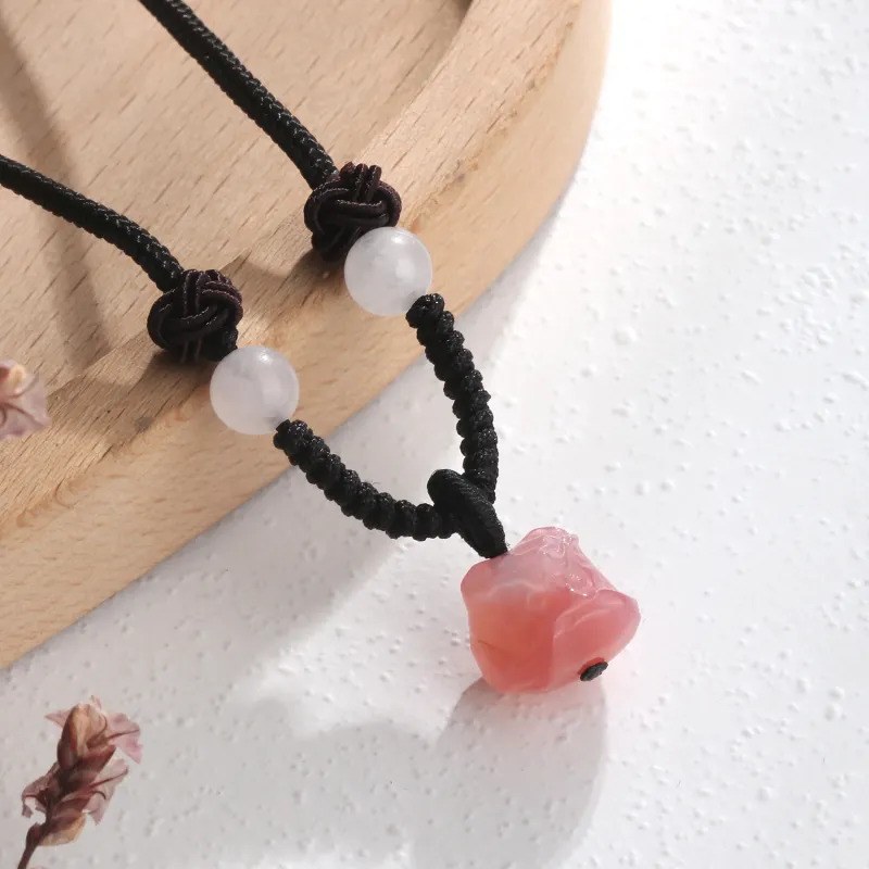 Lao Feng Xiang Obsidian Necklaces Unisex-4