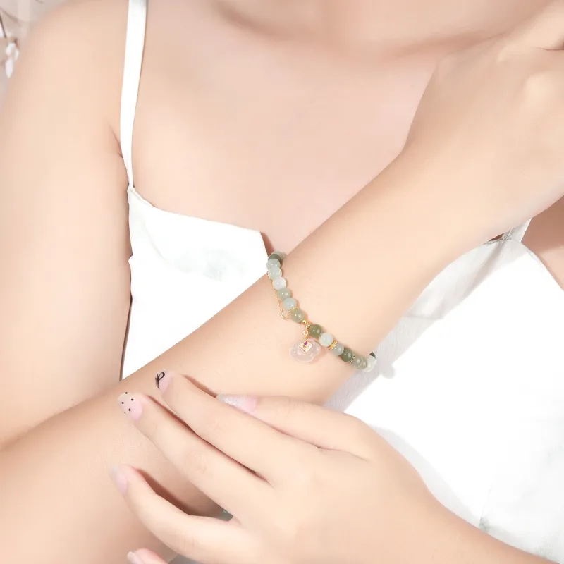 Lao Feng Xiang Hetian Jade Bracelets White Jade/Pale Greenish White Jade Women's-4