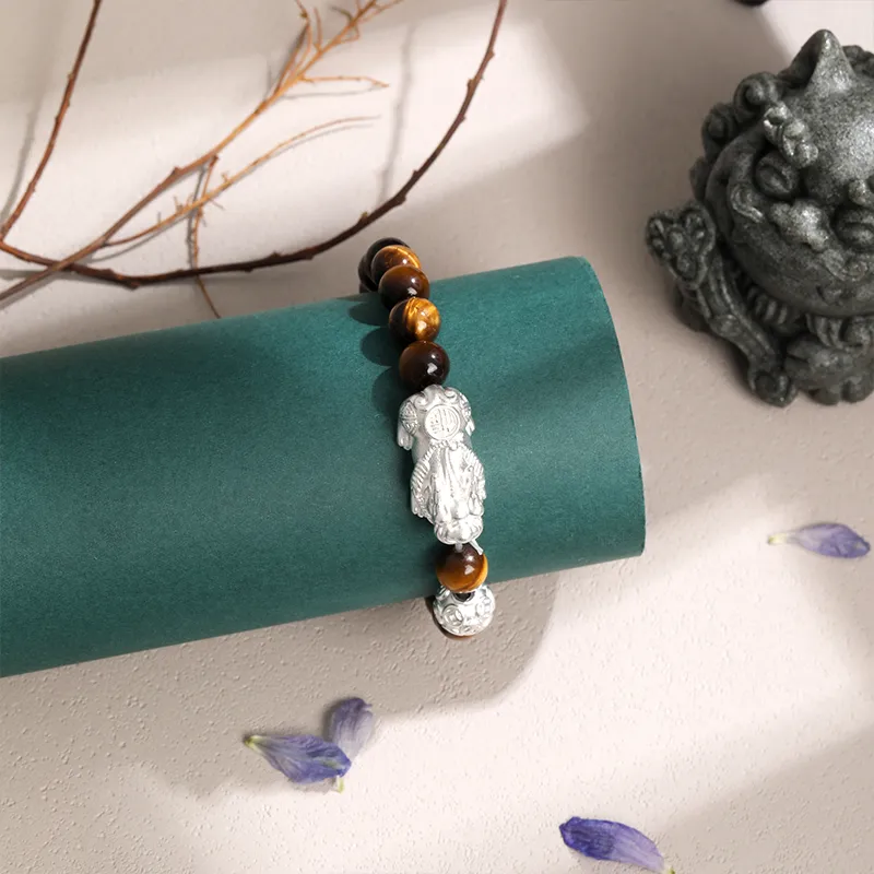 Lao Feng Xiang Tiger's Eye Stone Bracelets Unisex-3