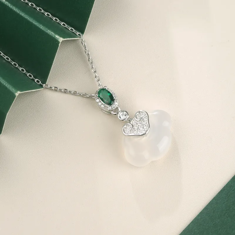 Lao Feng Xiang Chalcedony Necklaces Women's-3