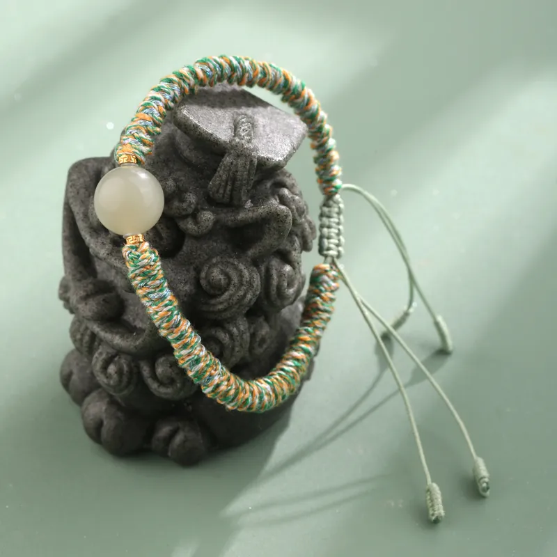 Lao Feng Xiang Hetian Jade Bracelets Green Jade Women's-3