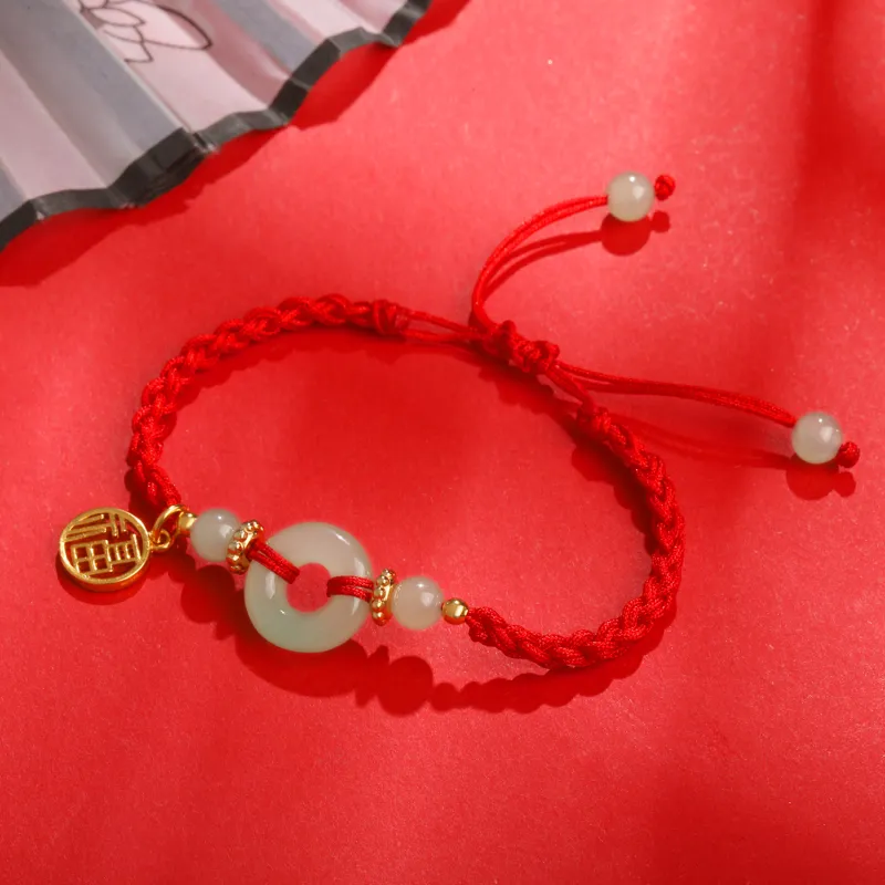Lao Feng Xiang Hetian Jade Bracelets White Jade/Pale Greenish White Jade Unisex-6