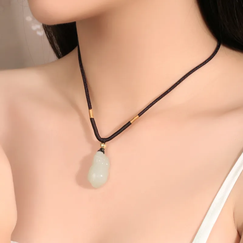 Lao Feng Xiang Hetian Jade White Jade/Pale Greenish White Jade Unisex-1