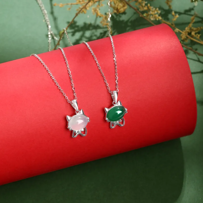 Lao Feng Xiang Chalcedony Necklaces Unisex-2
