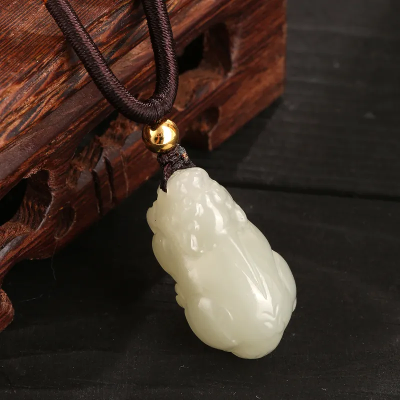 Lao Feng Xiang Hetian Jade White Jade/Pale Greenish White Jade Unisex-2