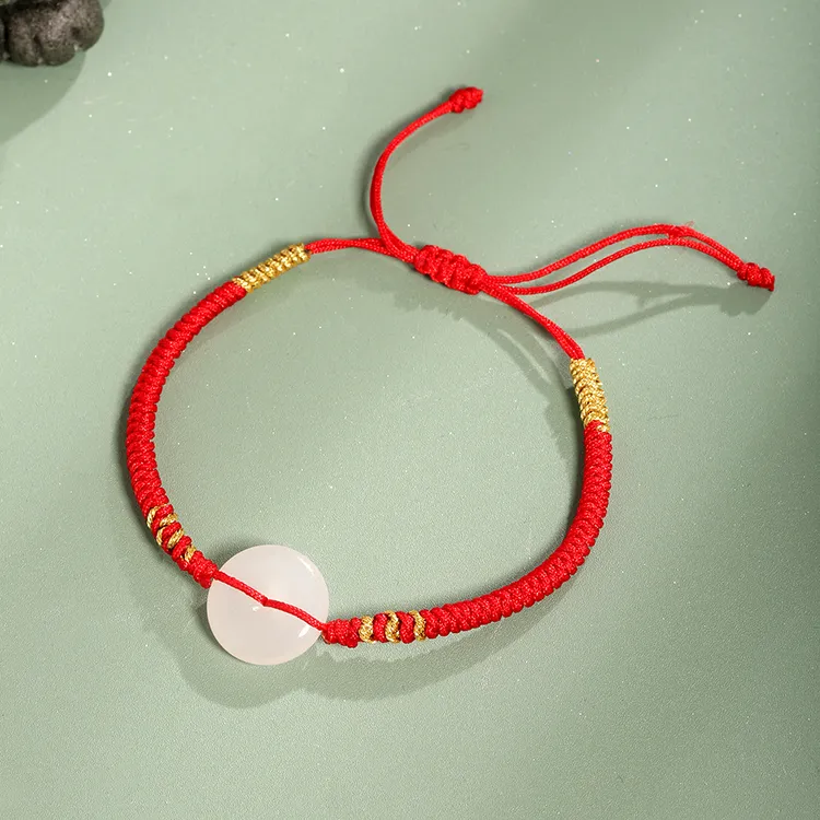 Lao Feng Xiang Hetian Jade Bracelets White Jade/Pale Greenish White Jade Women's-2