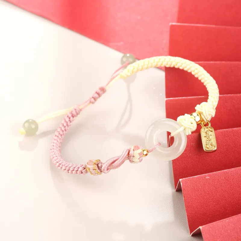 Lao Feng Xiang Hetian Jade Bracelets White Jade/Pale Greenish White Jade Unisex-7