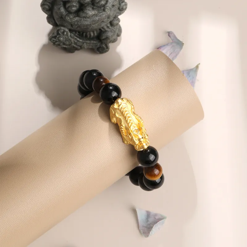 Lao Feng Xiang Obsidian Jade Bracelets Unisex-2