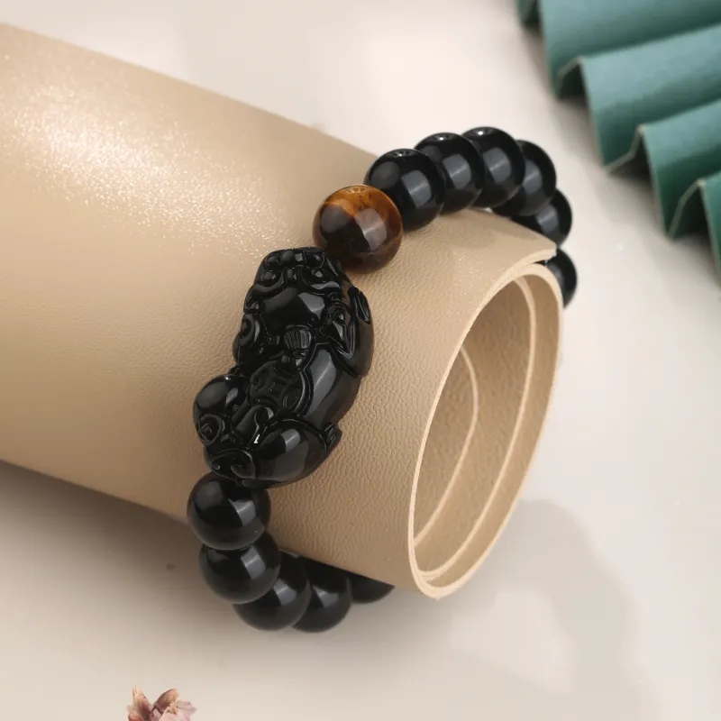 Lao Feng Xiang Obsidian Jade Bracelets Unisex-4