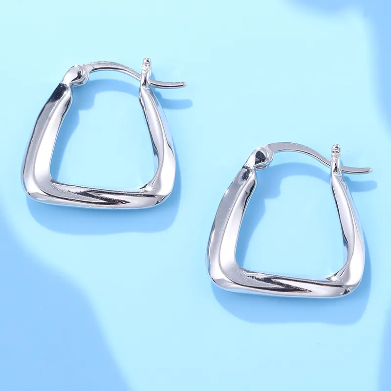 LAOYINJIANG S925 Silver Sterling Silver Hoop Earrings Women's-1
