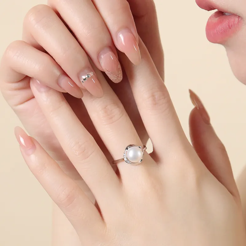 LAOYINJIANG Pearl 925 Sterling Silver Women's Ring Women's-4
