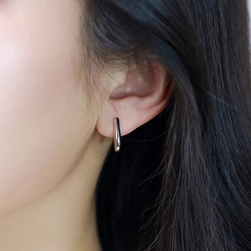 LAOYINJIANG S925 Silver Hoop Earrings Women's-3