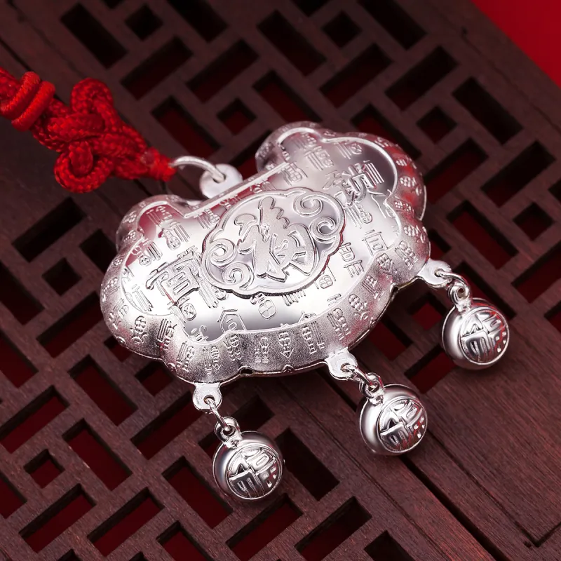 LAOYINJIANG 999 Fine Silver Peace Lock Kids'-2