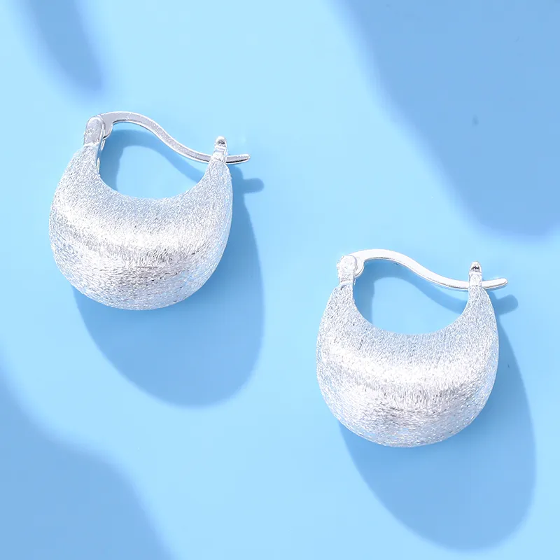 LAOYINJIANG S925 Silver Hoop Earrings Women's-2