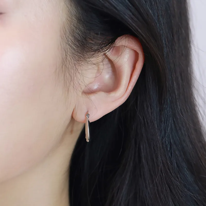 LAOYINJIANG S925 Silver Sterling Silver Hoop Earrings Women's-4