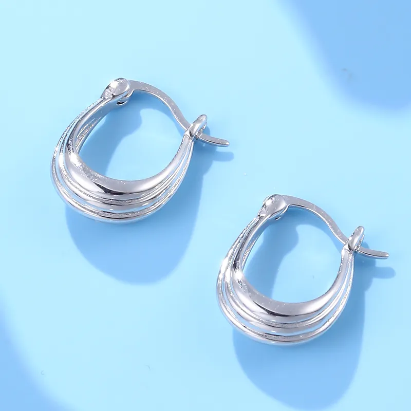 LAOYINJIANG S925 Silver Hoop Earrings Women's-1