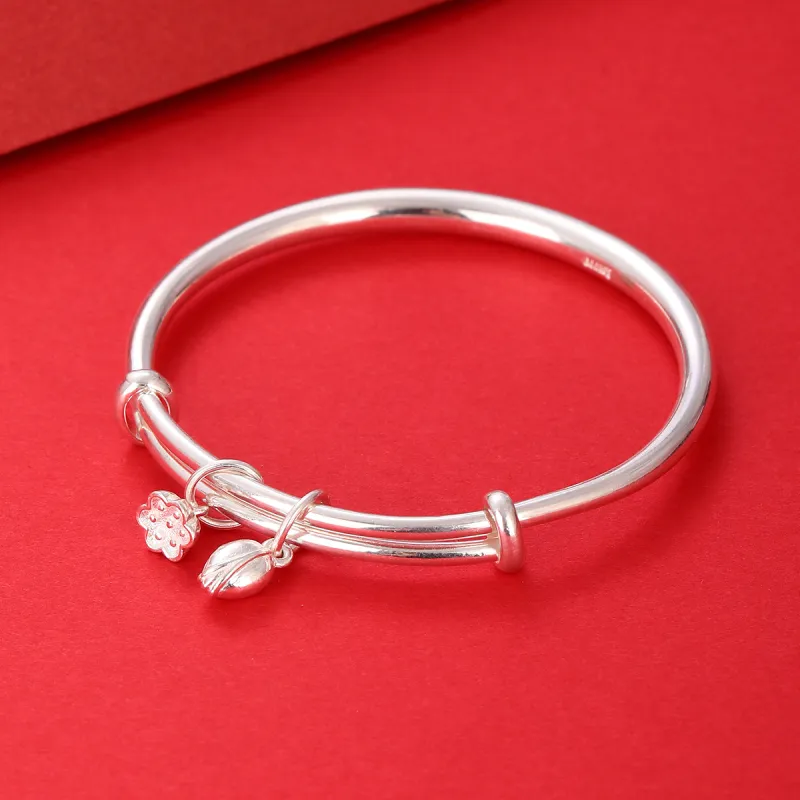 LAOYINJIANG S999 Fine Silver Kids' Bangle, Baby Bangle Kids'-11