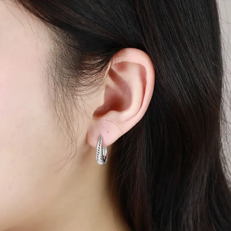 LAOYINJIANG S925 Silver Hoop Earrings, Ear Accessories Women's-5