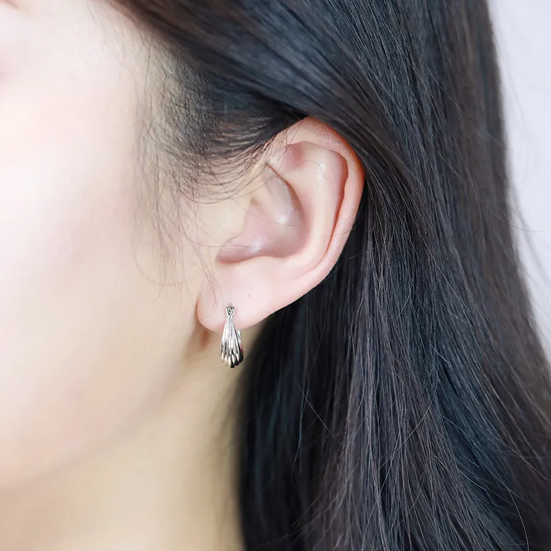 LAOYINJIANG S925 Silver Hoop Earrings Women's-4