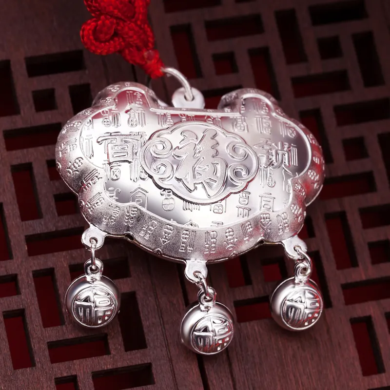 LAOYINJIANG 999 Fine Silver Peace Lock Kids'-4