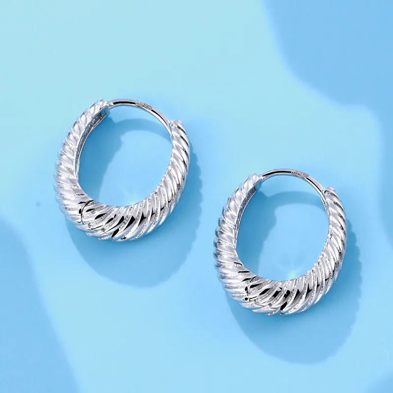 LAOYINJIANG S925 Silver Hoop Earrings, Ear Accessories Women's-1