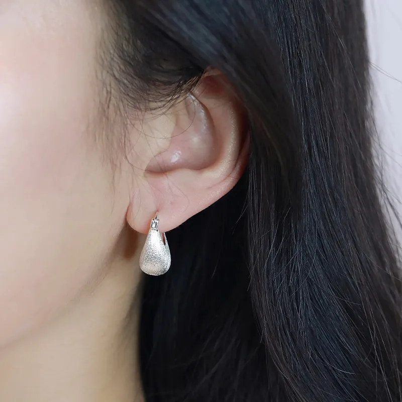 LAOYINJIANG S925 Silver Hoop Earrings Women's-3