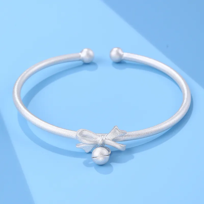 LAOYINJIANG S999 Fine Silver Open Ended Bangle Women's-1