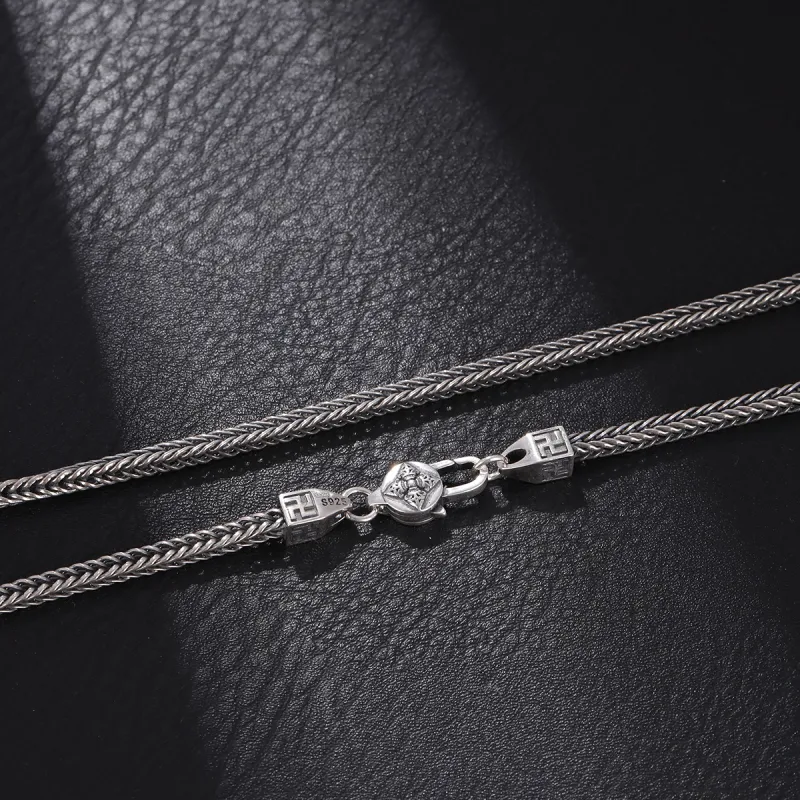 LAOYINJIANG S925 Silver Men's Plain Silver Chain Men's-9